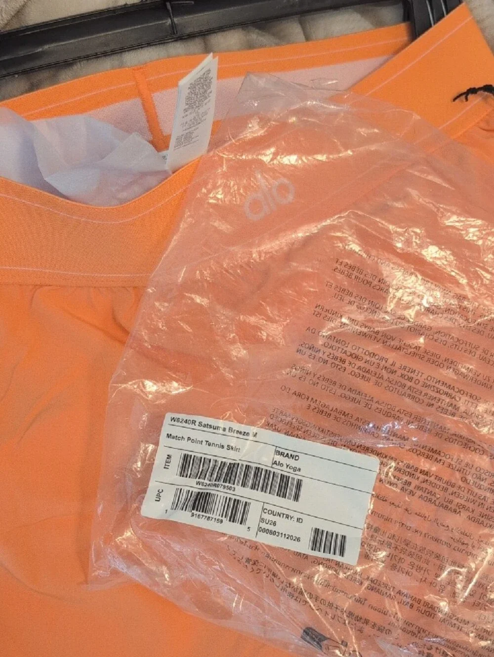 ALO Yoga Match Point Tennis Skirt in Satsuma Breeze Orange 🧡 💯 Authentic